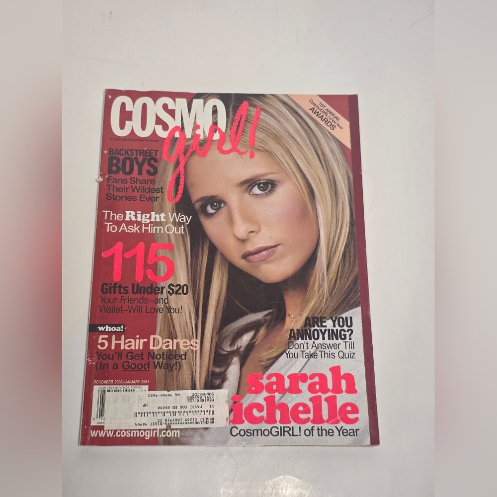 2000 Dec COSMOGIRL! Magazine - SARAH MICHELLE GELLAR Cover - Buffy Y2K Vintage